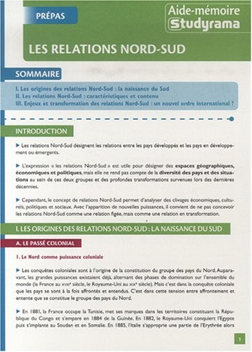 Les relations Nord-Sud