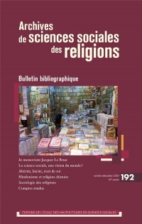 Archives des Sciences Sociales des Religions, N 192 - Bullet