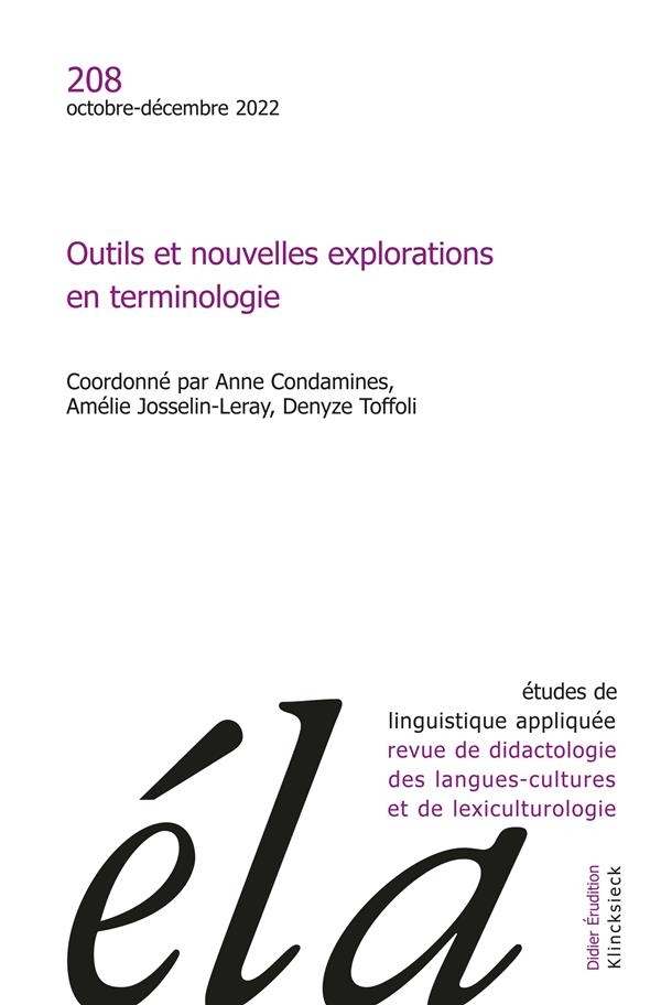 Études de linguistique appliquée n° 208 (4-2022)
