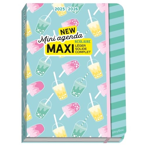 Mini agenda scolaire 2025-2026 - COUVERTURE BUBBLE TEA: Maxi léger, solide et complet