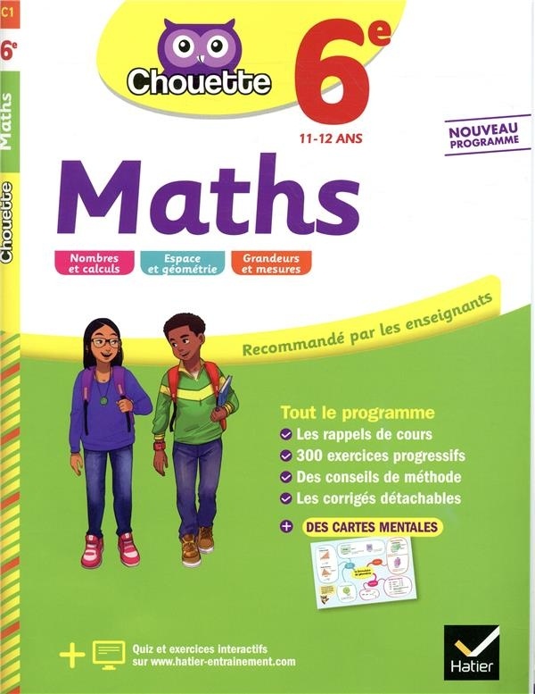 Maths 6e: cahier d'entraînement et de révision