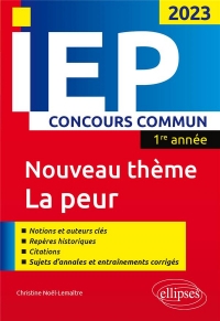 Concours commun IEP 2023: Nouveau thème / La peur