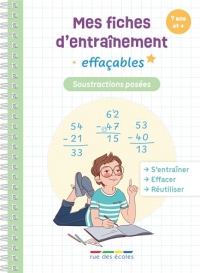 Mes fiches d'entraînement effaçables - Soustractions posées: S'entraîner, effacer, et réutiliser !