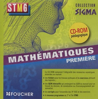 Sigma Mathématiques 1re Bac STMG CD-ROM