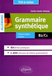 Grammaire Synthétique Allemande 60 Fiches Pratiques 1200 Phrases de Thème Grammatical B2/C1 Prêt-à-Réviser