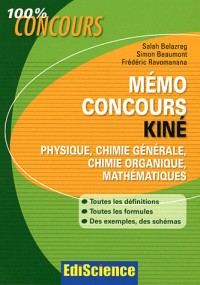 Mémo concours kiné : Physique, chimie générale, chimie organique, mathématiques : Définitions, Formules, Exemples, Schémas