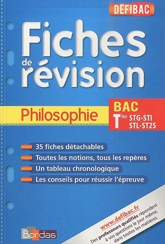 DEFIBAC FICHES PHILO TERM STG/