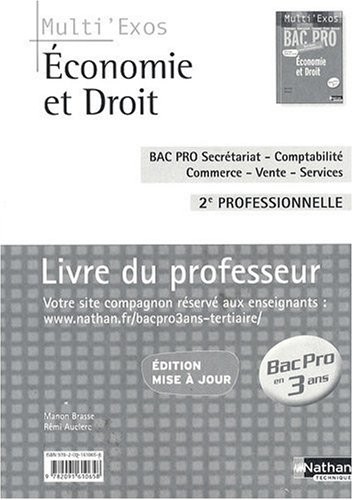 Economie et Droit 2e professionnelle 2009 : Livre du professeur