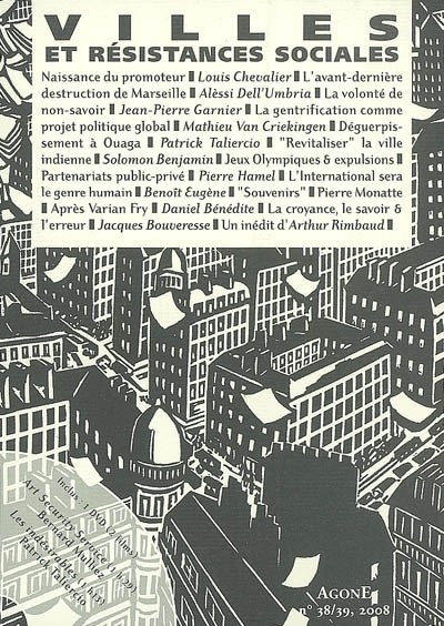 Agone, N° 38-39 : Villes et résistances sociales