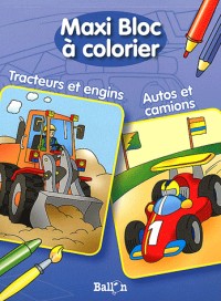 Double Bloc à colorier Autos et camions / Tracteurs et engins