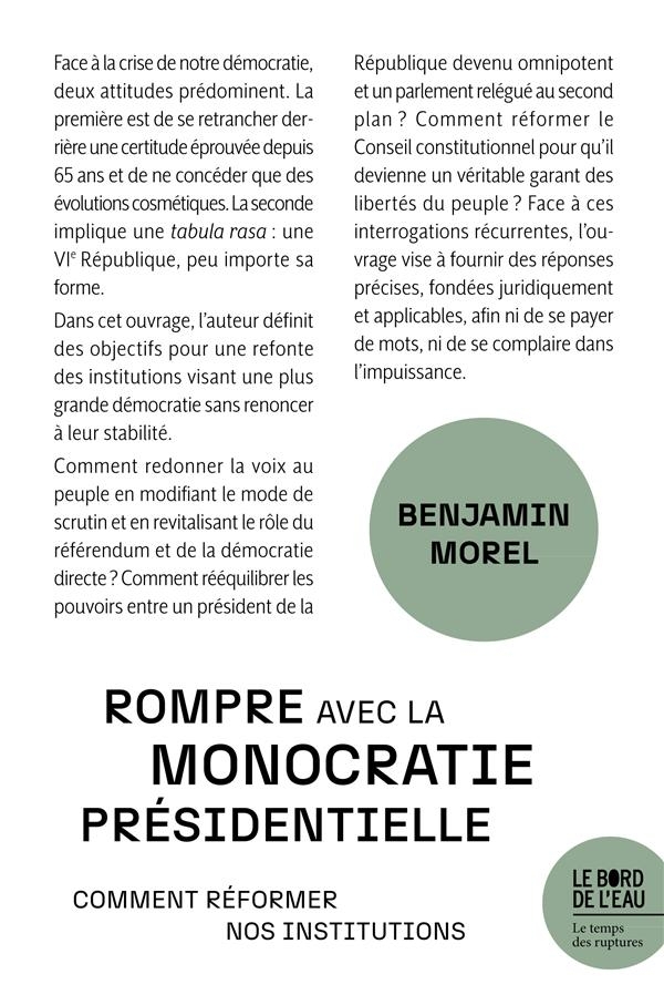 Rompre avec la monocratie présidentielle