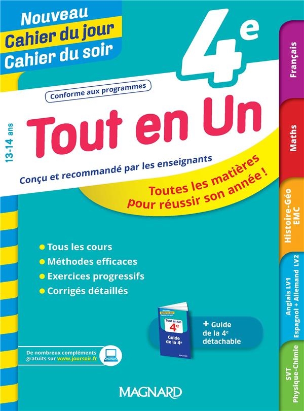 Nouveau Cahier du Jour / Cahier du Soir - Tout en un 4e