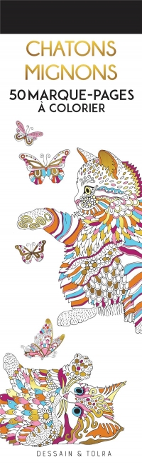 Marque-pages Chatons mignons: Marque-pages à colorier