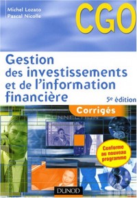 Gestion des investissements et de l'information financière : Corrigés, Processus 4 et 5