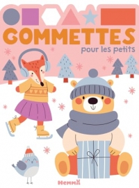 Gommettes pour les petits -Ours - renard - hiver - Livre de gommettes - 3 ans