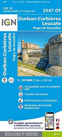 Durban-Corbières, Leucate, Plages du Roussillon : 1/25 000