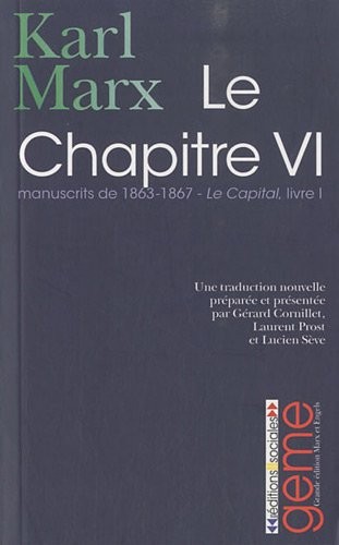 Le Chapitre VI : Manuscrits de 1863-1867, Le Capital Livre I