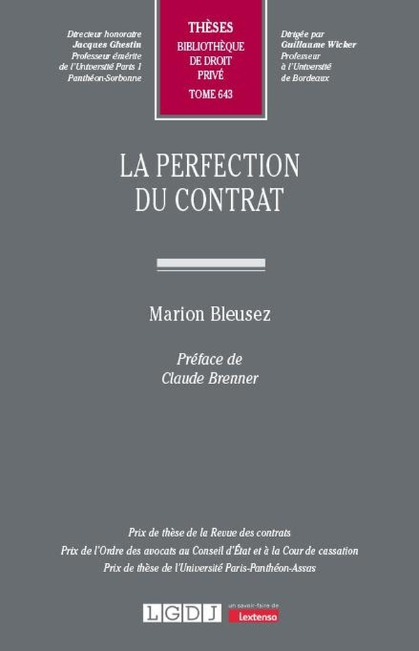 La perfection du contrat (643)