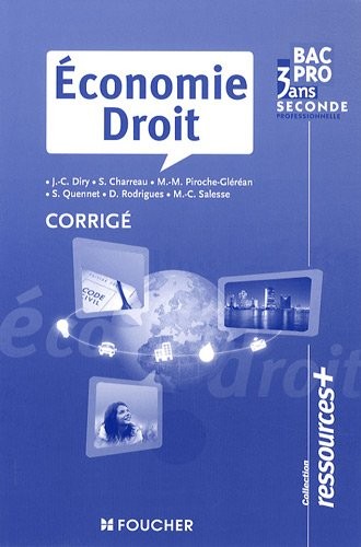 Economie Droit 2e Bac pro : Corrigé