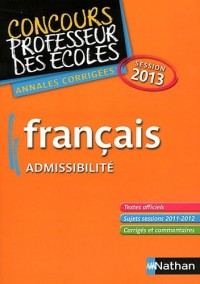 FRANCAIS 2013 ADMISSIBILITE