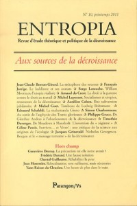 Entropia, N° 10, printemps 2011 : Aux sources de la décroissance