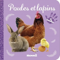 Bébé touche-à-tout - Poules et lapins - Livre matières bébé - Livre d'éveil - Imagier photo - matières à toucher - 12 mois