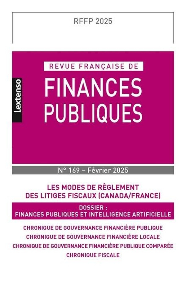 Revue française de Finances Publiques n°169-2025