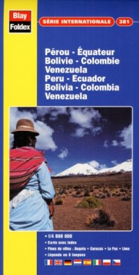 Carte routière et touristique : Pérou-Equateur-Bolivie-Colombie-Venezuela N° 381 (avec un index)