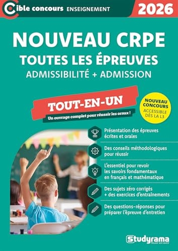 Nouveau CRPE – Toutes les épreuves (admission & admissibilité): Concours 2026 – Accessible dès la L3