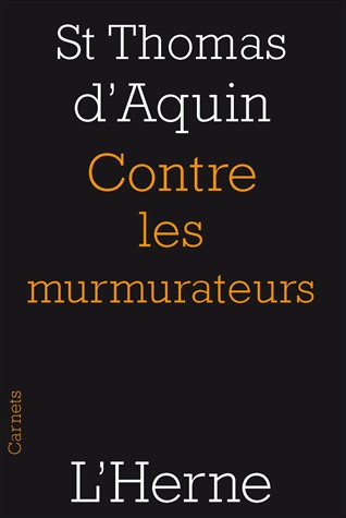 Contre les murmurateurs