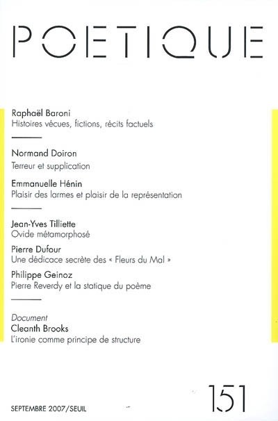 Poétique, n° 151 (51)