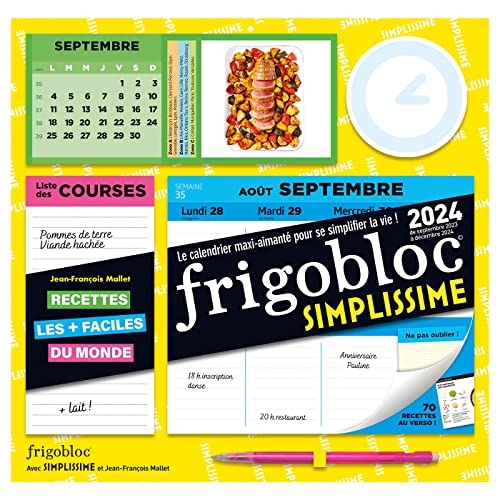 Frigobloc Hebdomadaire 2024 Simplissime (de sept. 2023 à déc. 2024)