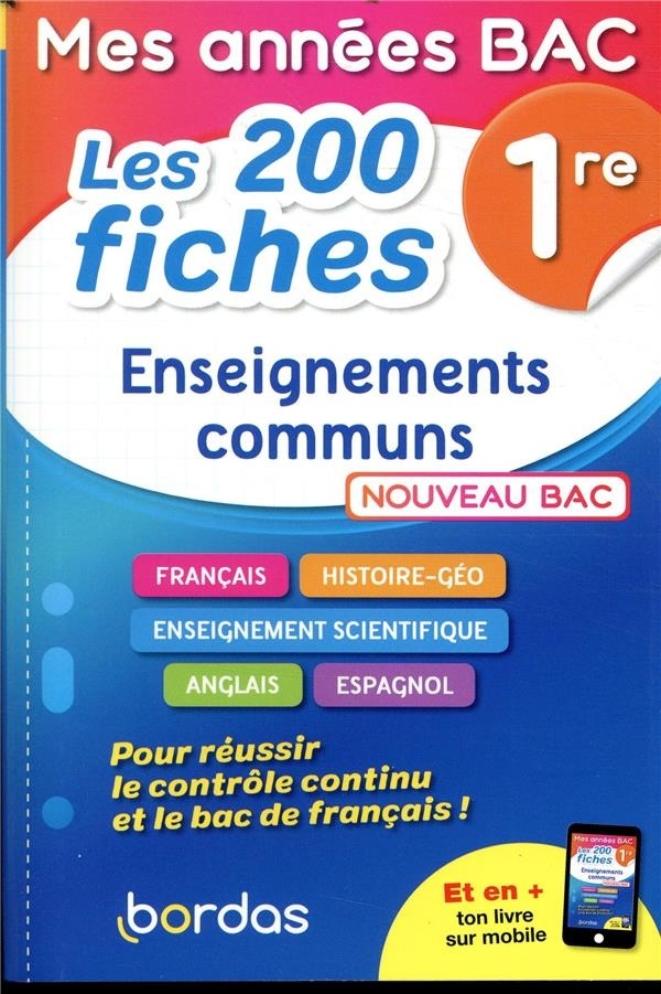Mes années Bac - Compil de fiches enseignements communs 1re