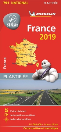 Carte France Plastifiée Michelin 2019