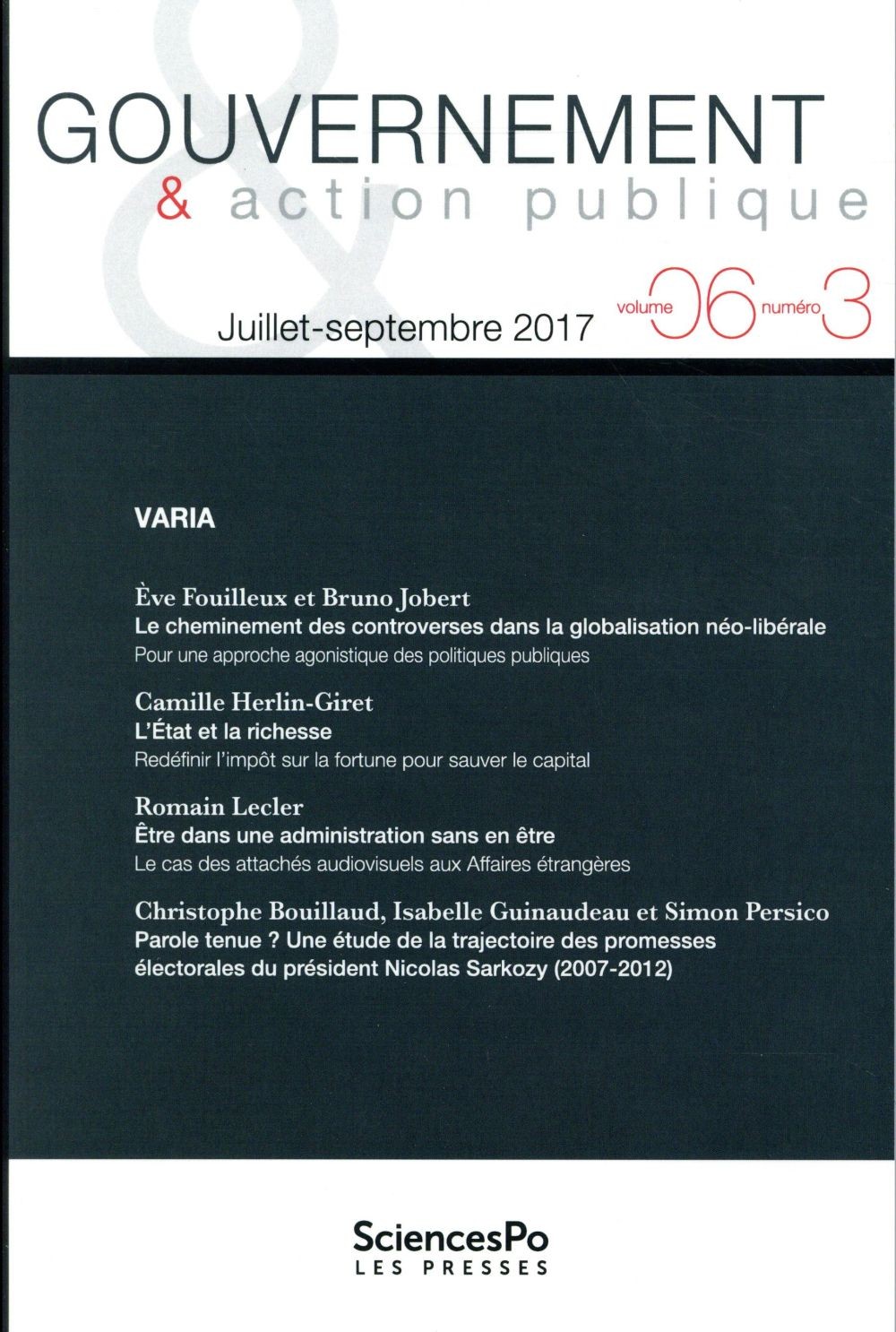 Gouvernement et Action Publique 6 T3