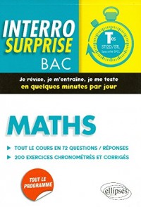Interro Surprise Maths Terminales STI2D/STL Spécialité SPCL Tout le Cours en 72 Questions/Reponses