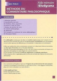 Méthode du commentaire philosophique