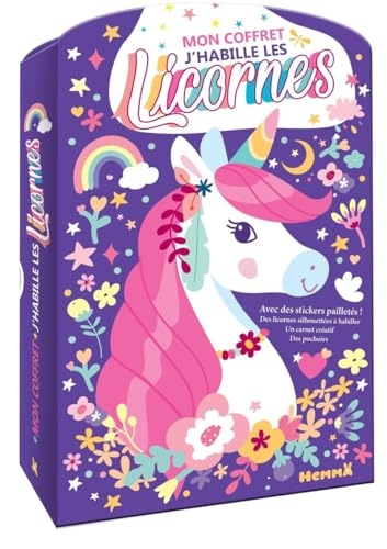 Les licornes - Mon coffret - J'habillle les licornes - licornes - Coffret silhouetté - 5 ans
