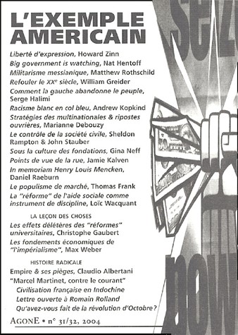 Revue agone nø31/32 : l'exemple americain