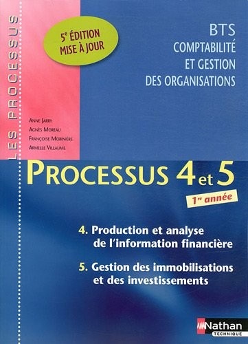 Processus 4 et 5 - Production et analyse de l'information financières / Gestion des immobilisations et des investissements - BTS CGO 1re année
