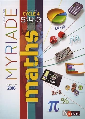 Myriade Cycle 4 - Livre d'exercices de l'élève - Nouveau programme 2016