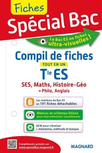 Compil de fiches tout en un Tle ES : SES, Histoire-géo, Maths, Anglais, Philosophie