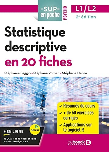 Statistique descriptive en 20 fiches: Licences 1 et 2