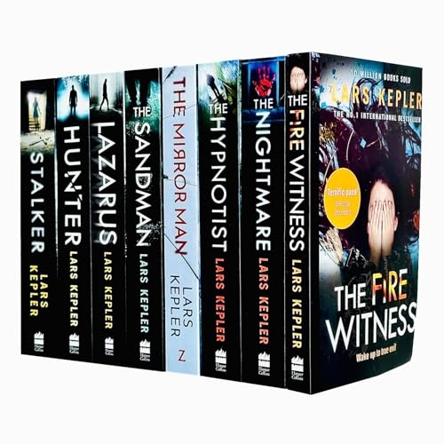 Lars Kepler Joona Linna Series 9 Books Collection Set (The Hypnotist, The Nightmare, The Fire Witness, The Sandman, Stalker, Hunter, Lazarus, The Mirror Man & The Spider)