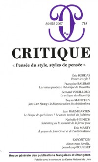 Critique 718-Pensee du Style, Styles de