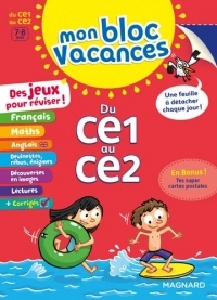 Mon Bloc Vacances : Du CE1 au CE2- Cahier de vacances