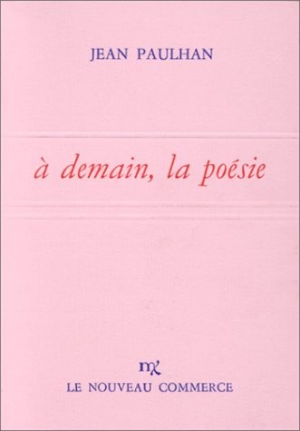 A demain, la poésie [9782855410555]