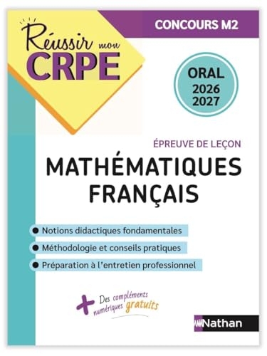 Réussir mon CRPE Français Maths Admission concours M2 oral 2026-2027