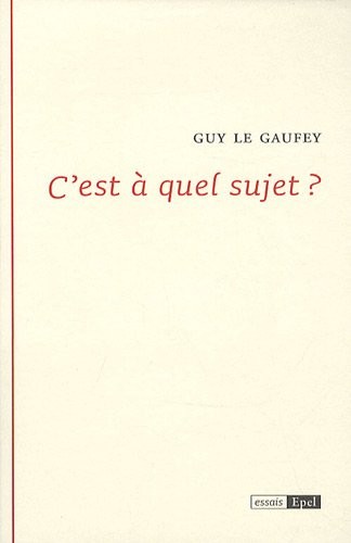 C'est à quel sujet ?