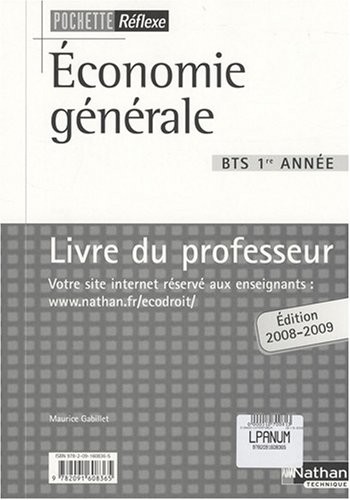 Economie générale, BTS 1e année : Livre du professeur